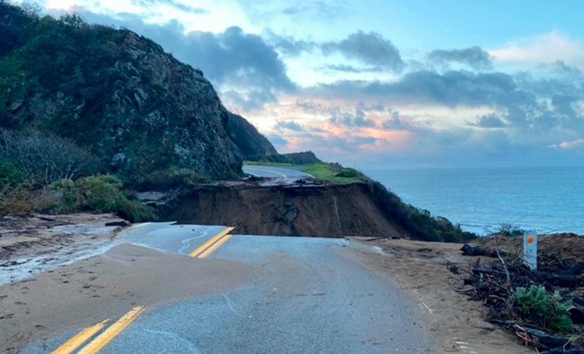 Deadly California storm washes out stretch of iconic Highway, floods homes