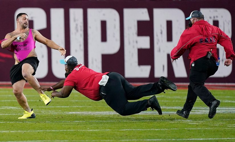 Super Bowl field invader faces trespassing charge after in-game stunt