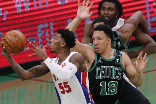 Bey scores 30, hits 7 3s to lead Pistons past Boston 108-102