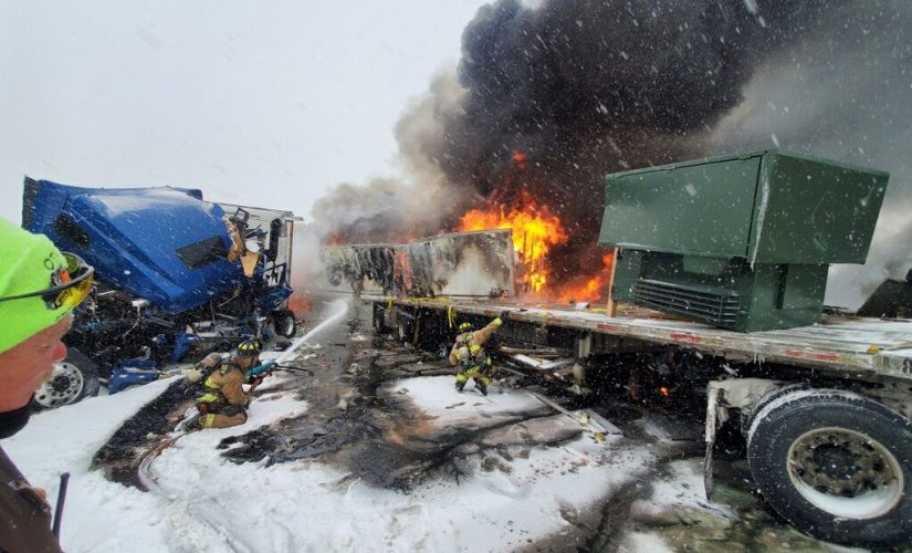 Oklahoma City massive pileup forces highway closure after icy roads send cars flying
