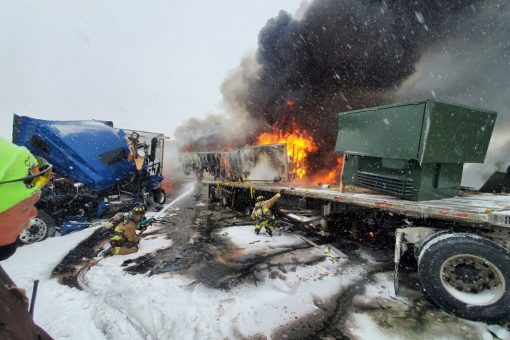 Oklahoma City massive pileup forces highway closure after icy roads send cars flying