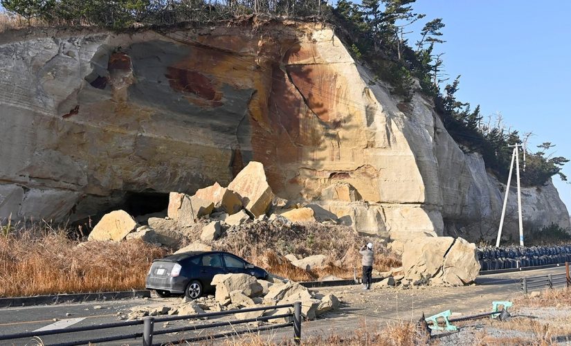 Powerful Japan earthquake sets off landslide, minor injuries