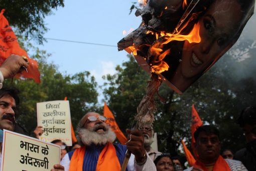 Indians burn images of Kamala Harris’ niece after she backs farm protests