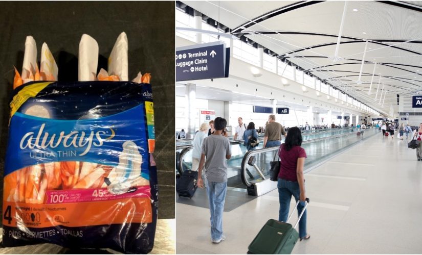 Passenger at Detroit airport caught sneaking $60G hidden in package of menstrual pads