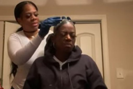 ‘Gorilla Glue girl’ Tessica Brown returns home, wears sweatshirt with own face on it