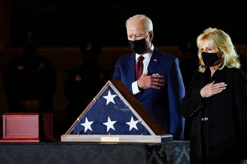 Capitol Police Officer Brian Sicknick lies in honor at Capitol; Biden, others pay respects