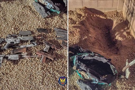 Arizona homeowners planting tree in backyard find buried duffel bag filled with guns: police