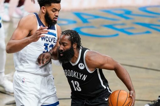Harden has triple-double, Irving 27 as Nets edge Wolves