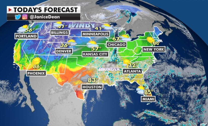 National weather forecast: Heavy rain, thunderstorms moving across US