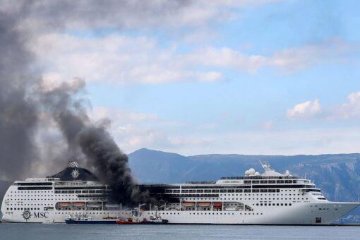 MSC cruise ship catches fire off Greek coast