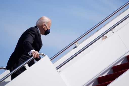Biden stumbles multiple times, falls as he scales Air Force One stairs