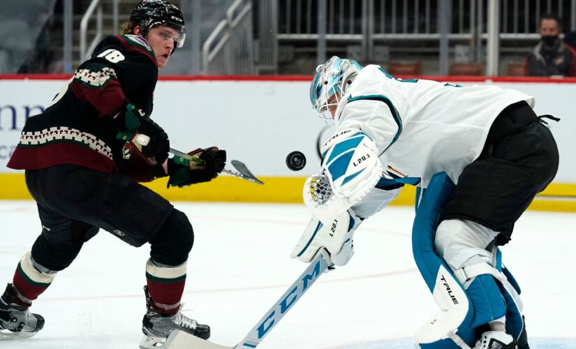 Dvorak scores twice, Coyotes beat Sharks 5-2