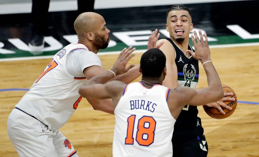 Burks, Barrett help Knicks stave off short-handed Bucks