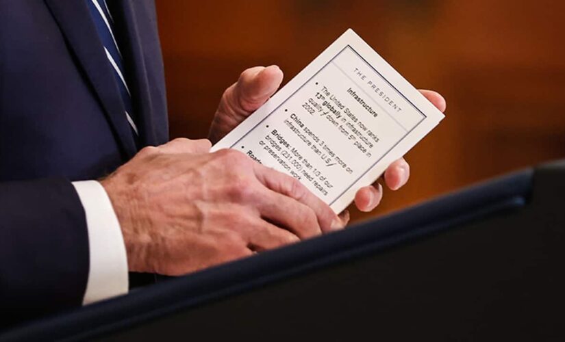 Photos show Biden ‘cheat sheets’ during first formal press conference