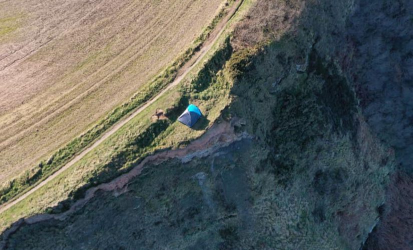 Family scolded for setting up camp on cliff’s edge: ‘No idea of the extreme danger they were in’