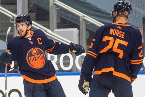 McDavid scores twice, Oilers beat Jets to tie for North lead