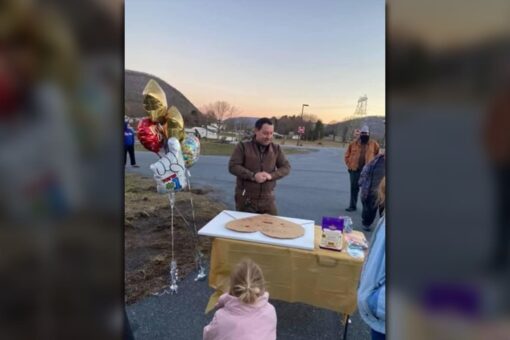 UPS driver brought to tears after town throws him thank-you party for his efforts during pandemic