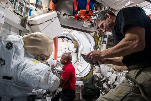 ISS astronauts take 237th spacewalk to conduct maintenance