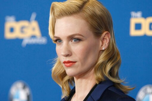 January Jones ponders topless outfit, wonders if it’s ‘date night’ or Target run