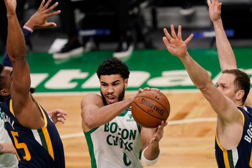 Mitchell’s 21, late 3 help Jazz beat Celtics 117-109