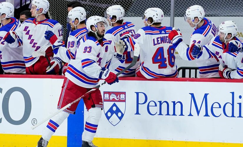 Zibanejad has 3 goals, 3 assists in Rangers’ rout of Flyers