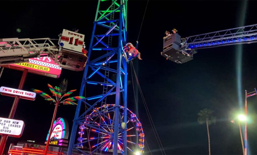 Slingshot ride malfunction leaves Florida teens suspended 30-40 feet in the air