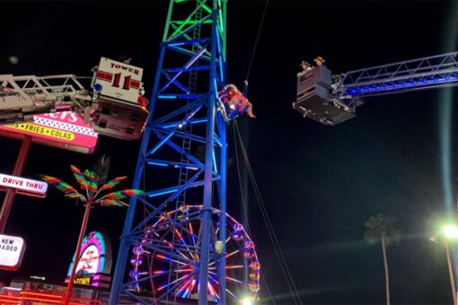 Slingshot ride malfunction leaves Florida teens suspended 30-40 feet in the air