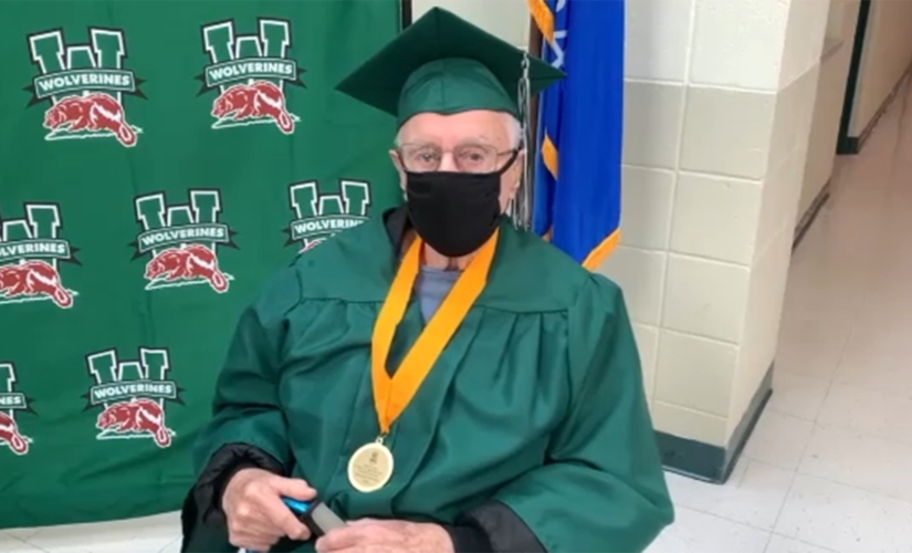 WWII veteran, 96, gets surprise high school graduation ceremony