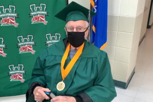 WWII veteran, 96, gets surprise high school graduation ceremony