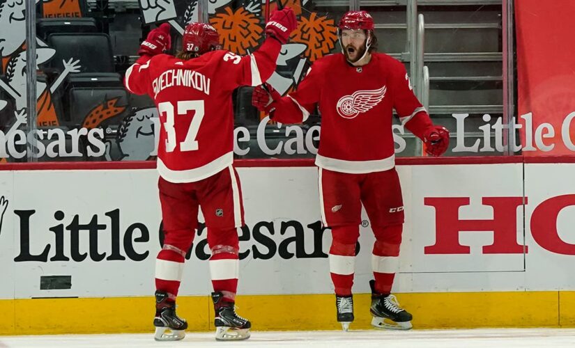 Red Wings score 3 in 3rd period to surge past Jackets 4-1