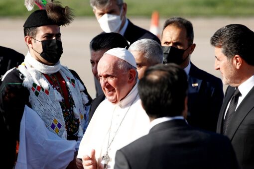 Pope visits Iraq’s war-ravaged north on last day of tour