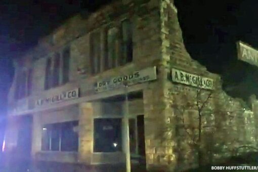 Possible tornado slams Texas city, destroys century-old building