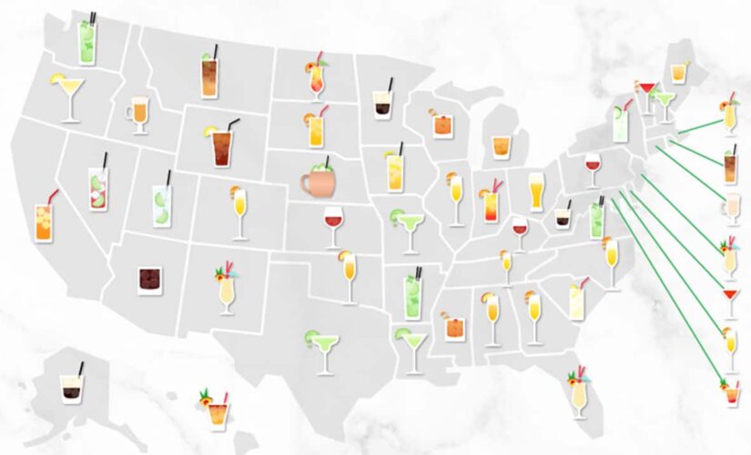 Map reveals most popular cocktails across US during pandemic