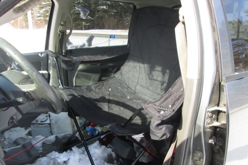 Wisconsin police catch pickup driver in camping chair behind the wheel