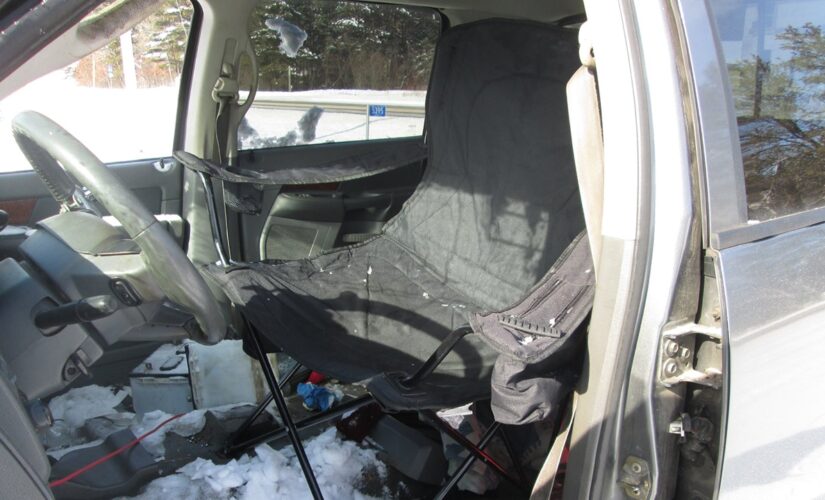 Wisconsin police catch pickup driver in camping chair behind the wheel