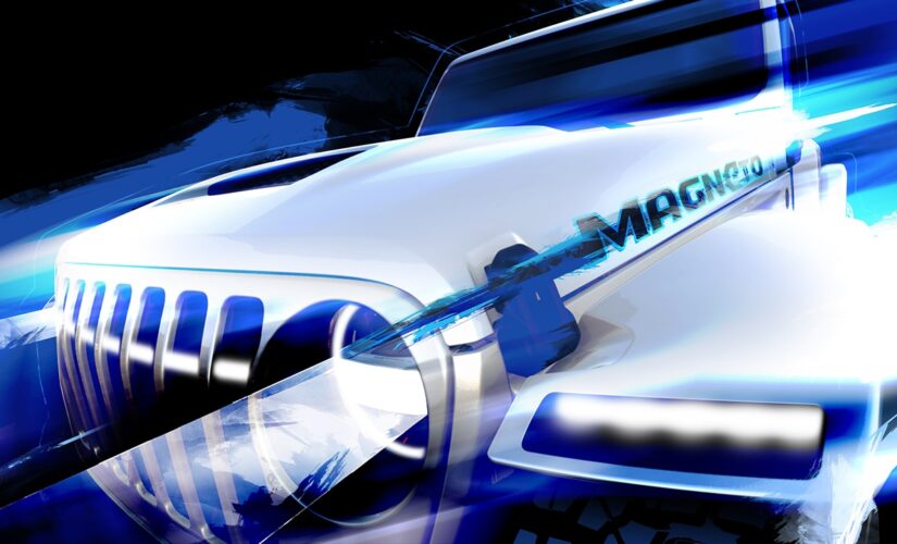The electric Jeep Magneto on its way to Moab