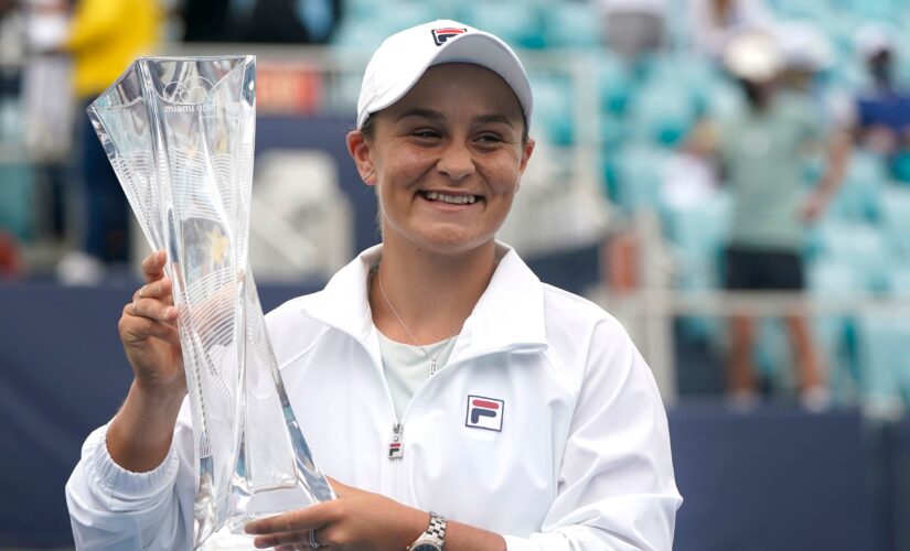 No. 1 Barty repeats as Miami champ when Andreescu retires