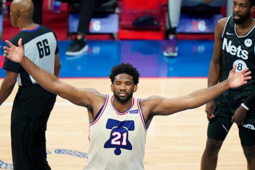 Embiid, 76ers top undermanned Nets 123-117 for 1st in East