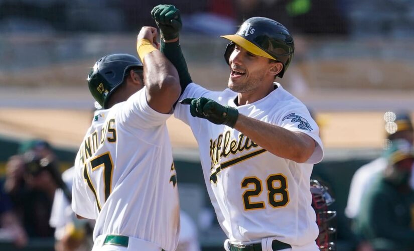 Olson, Moreland homers back Manaea six-hitter, A’s win again