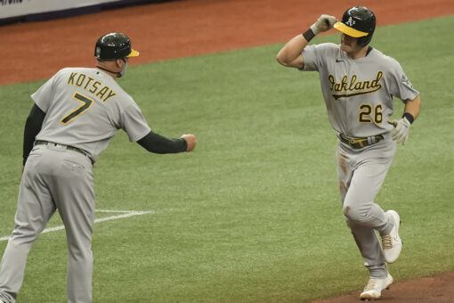 Chapman leads A’s over Rays 3-2 in McClanahan’s debut