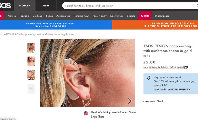Fashion brand ASOS praised for featuring model with cochlear implant in earrings ad