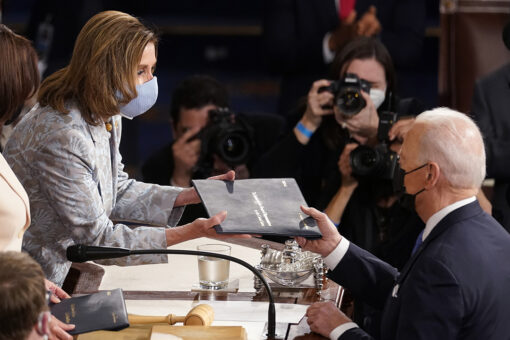 Vaccinated Nancy Pelosi wears a mask with inoculated colleagues, but not when she got a blow-out