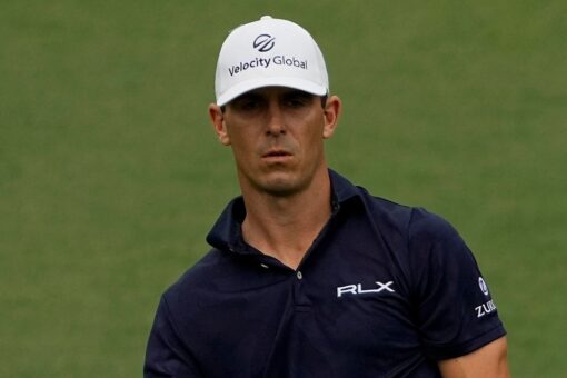 Masters competitor Billy Horschel takes tumble near green, stains white pants