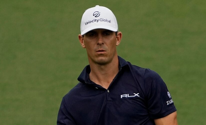 Masters competitor Billy Horschel takes tumble near green, stains white pants