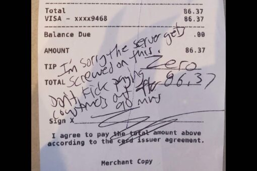 New Jersey server receives almost $2G after customer refuses to tip over COVID-19 rules