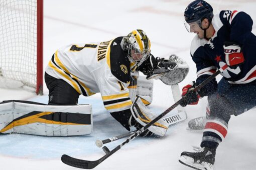 Jeremy Swayman wins 2nd NHL start, Bruins beat Capitals 4-2