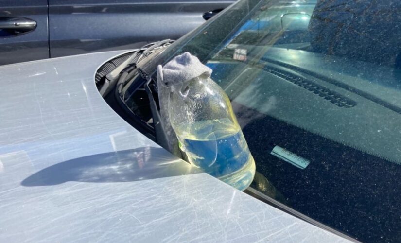 NYPD officers hit with Molotov cocktail and liquid chemical in face, police say