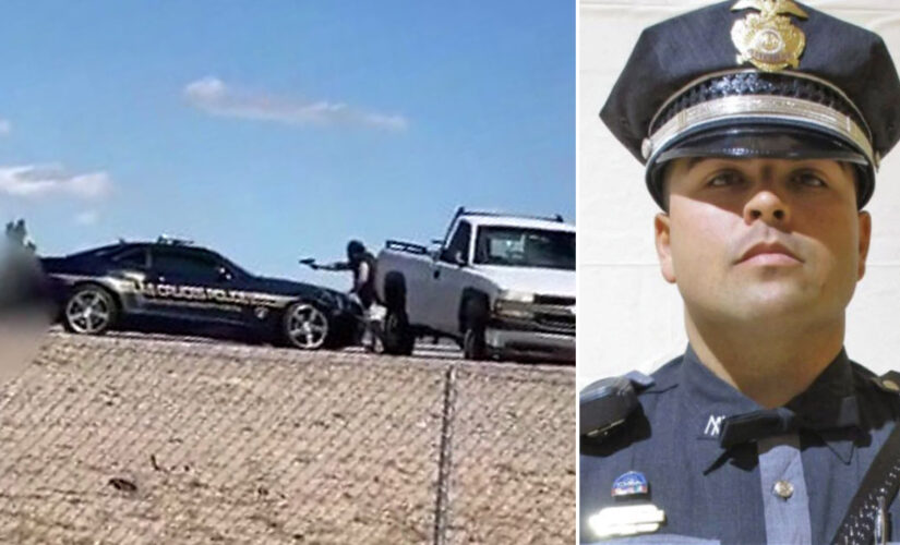 New Mexico police officer gets up, fires back after shot by accused cop killer, video shows