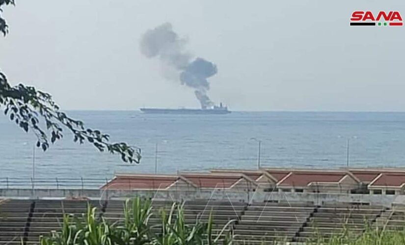 Oil tanker off Syria coast on fire; government says drone attack