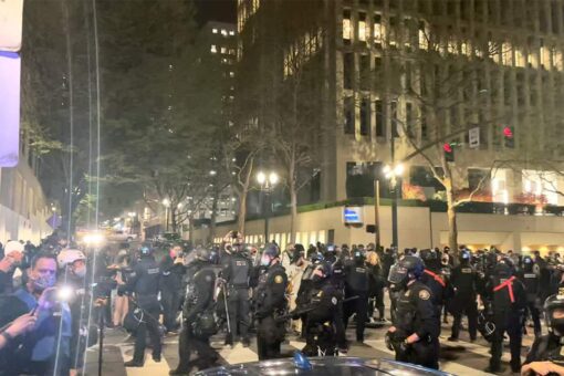 Riot declared in Portland after protesters cause damage following police shootings